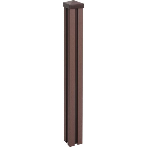 Montante basso pilastro per frangivento fendivista modello Sarthe WPC 98cm marrone (1/5)