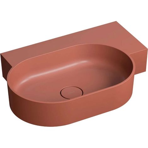 OMNIRES Ovo M+ - Waschbecken 65 x 45 cm, ohne Überlauf, ohne Armaturenloch, rechts, rot OVO645UWPTE (1/5)