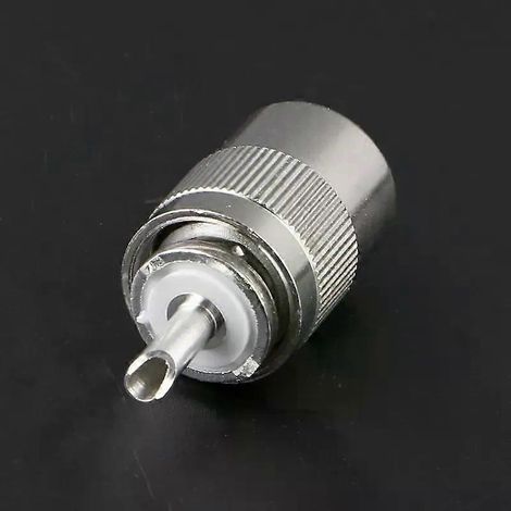Connecteur UHF mâle PL259 à souder pour câble RG8 RG213 LMR400 7D-FB argenté (1/4)