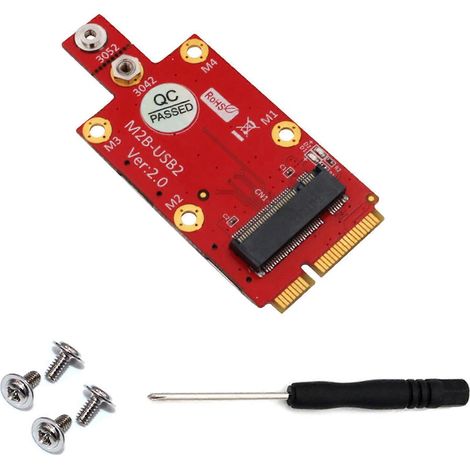 Adapterkonverter für M.2 Key B auf Mini PCI-E mit Dual-NANO-SIM-Kartensteckplatz für 3G/4G/5G-Modul (1/5)