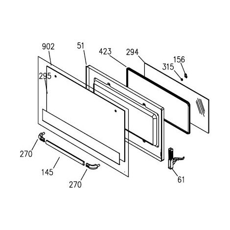 VITRE EXPTERIEURE REPERE 295 POUR CUISINIERE AIRLUX - Z57I288