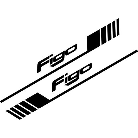 (Noir brillant - Pour FIGO) Compatible avec les accessoires Ford T - Autocollant latéral de portière de voiture (1/5)