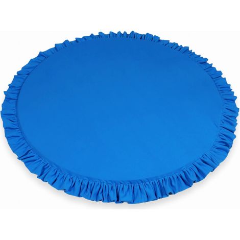 100 cm runde Spielmatte für Kinder mit Rüschen, blau