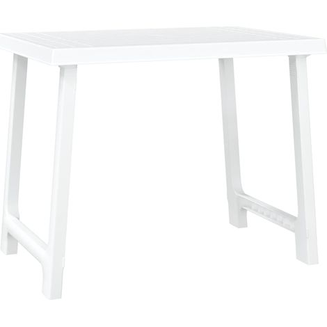 Mesa de camping con aspecto de madera PP blanco 79x56x64 cm vidaXL