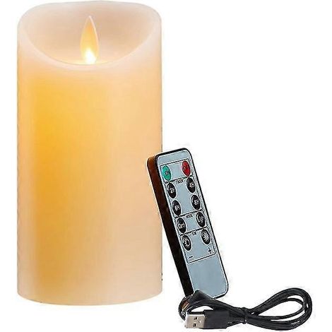 Bougies LED, bougies sans flamme vacillante, bougies rechargeables, bougies en cire véritable avec télécommande (1/5)