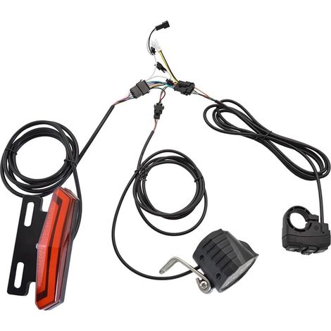 Ensemble de Feux de Freinage et Arrière pour Vélo Électrique 24/36/48 V, Lampe de Porte-Vélo avec, Interrupteur de Phare, Feu Arrière de Vélo Électrique (1/5)