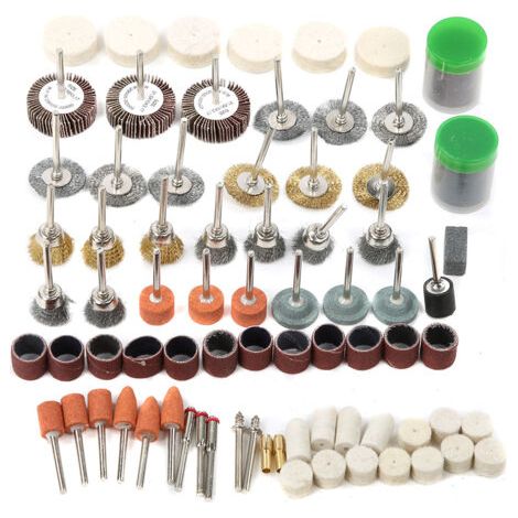 BUNTHAUS Ensemble de 145 accessoires pour outil rotatif, compatible avec mini-perceuse, meuleuse électrique, meulage, polissage et découpe. (1/5)
