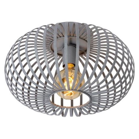 Plafoniera Lucide Manuela grigia metallo Ø40 E27 60W (1/5)