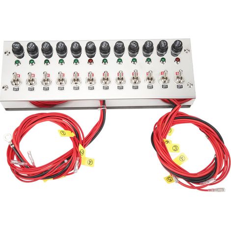 Generic Panneau d'interrupteur à Bascule à 12 Gangs, Panneau de Commutateur de Montage de Tableau de Bord DC 12‑24V Construction Solide Polie Surface 4 pour les Voitures de Course. (1/5)