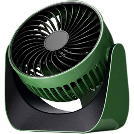 Mini ventilador portátil, silencioso, recargable por USB, ideal para residencias estudiantiles, oficinas o habitaciones. De color verde, con batería, universal.