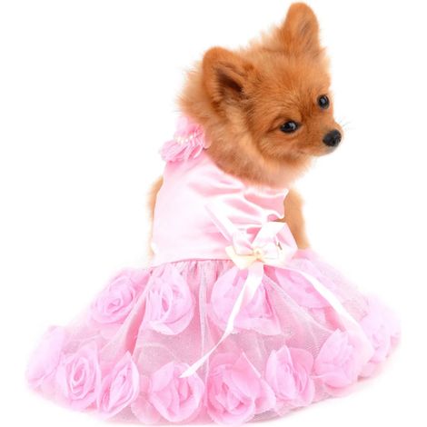 Robe mignonne pour animaux de compagnie, robe d'été pour animaux de compagnie, robe pour chien rose