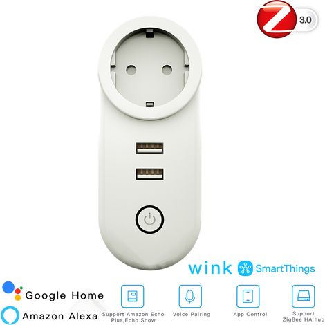 ZigBee 3.0 Smart Socket Presa Schuko ZigBee Con 2 Porte USB 16A 220V Compatibile Con Alexa Google Philips Hue Samsung Smartthings (1/3)