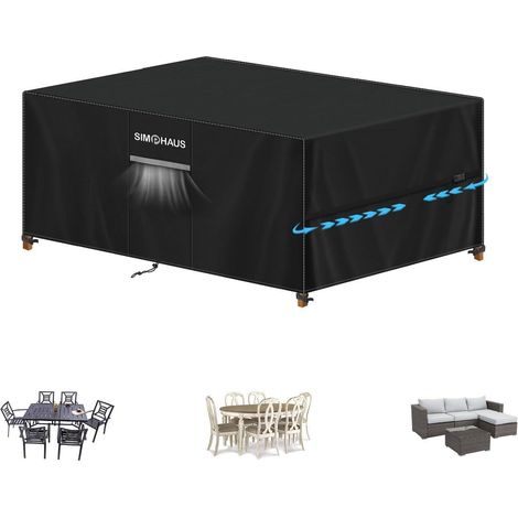 Housse de protection imperméable pour meubles de jardin 420D Oxford 140x100x90cm (1/5)