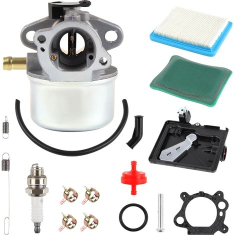 799868 Carburateur compatible pour Briggs & Stratton 124T02 124T05 124T07 Tondeuse à gazon Remplace 799868 498254 497347 497314 498170 Filtre à carburant Filtre à air Couvercle (1/5)