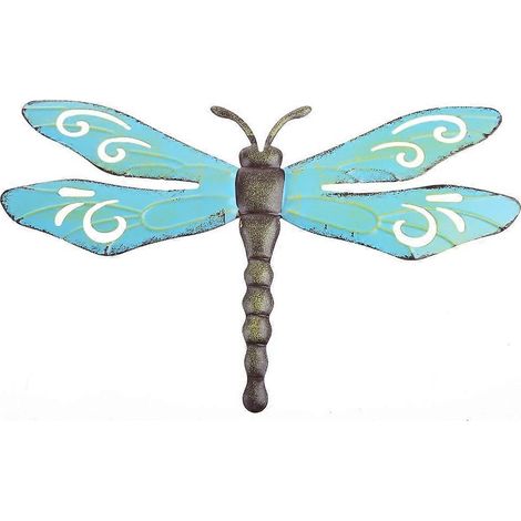 Décoration murale extérieure libellule métal, ornement mural jardin, chambre, porche, design dragonfly fer forgé.