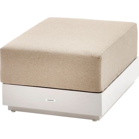 Pouf de jardin Évasion avoine aluminium et oléfine - Hespéride (1/4)