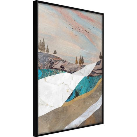 Affiche Murale Encadrée "Painted Landscape" 30 x 42 cm Noir