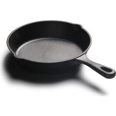Runde Gusseisenpfanne (20 cm Durchmesser) mit flachem Boden für gleichmäßige Wärmeverteilung und Antihaftbeschichtung (1/5)