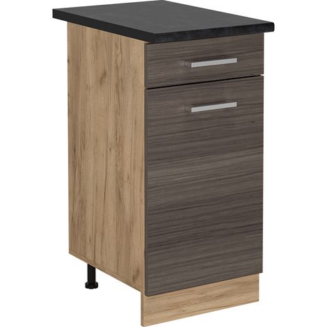 Mobiletto base per cucina R-Line, Grigio nobile, 40 cm , PL Antracite, Vicco