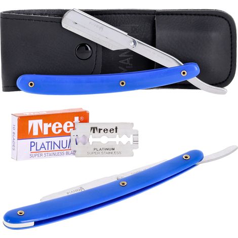 Tommo Bartrasiermesser-Set, Rasierklinge + Etui, Friseurbedarf (1/5)