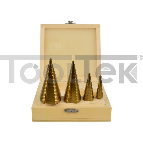 GEKO G38503 SET 4pz FRESE ALLARGAFORO HSS 4-39mm SCALINO CONICA (1/5)