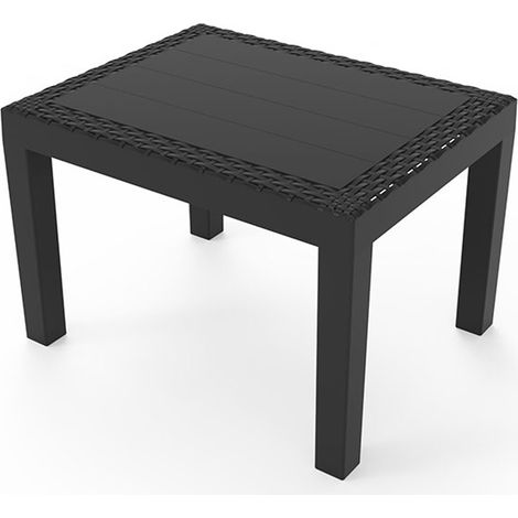 Mesa auxiliar efecto ratán 59 × 46 × 40 cm Antracita - Ipae Progarden (1/3)