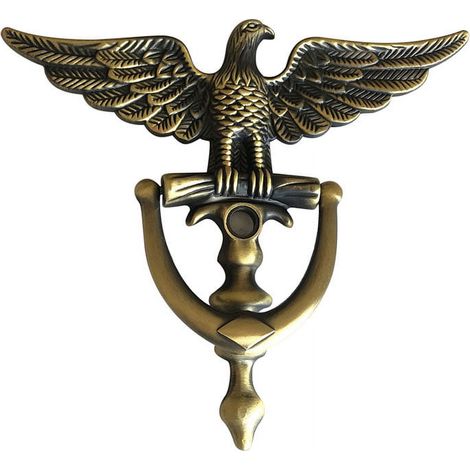 Knocker De Porte - Tête D Aigle En Alliage De Zinc - Pour Porte D Entrée Extérieure Ou Intérieure - 19 X 22 Cm - 1 Pièce (1/5)