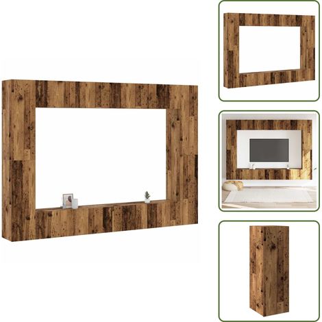 vidaXL Ensemble de meuble TV mural 8 pcs vieux bois bois d'ingénierie