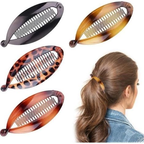 Set mit 4 Bananen-Haarspangen, Fisch-Haarkamm, Haarspangen für den täglichen Gebrauch, Fisch-Haarspangen (1/4)