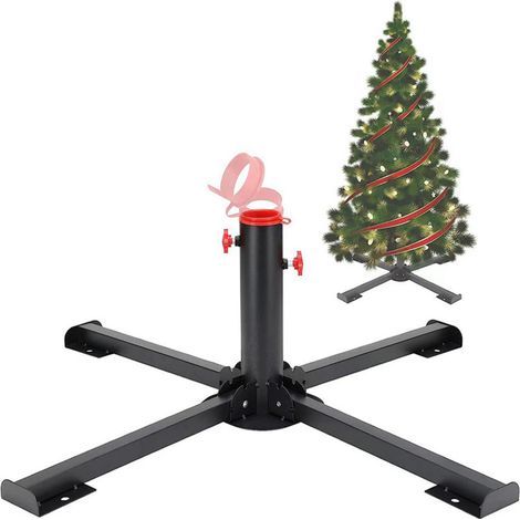 Support Sapin de Noel en Métal , Petit Pied de Sapin de Noël Pied Pliable pour Parasol pour Hauteur de Sapin 60-200cm Artificiel, Noir. (1/5)