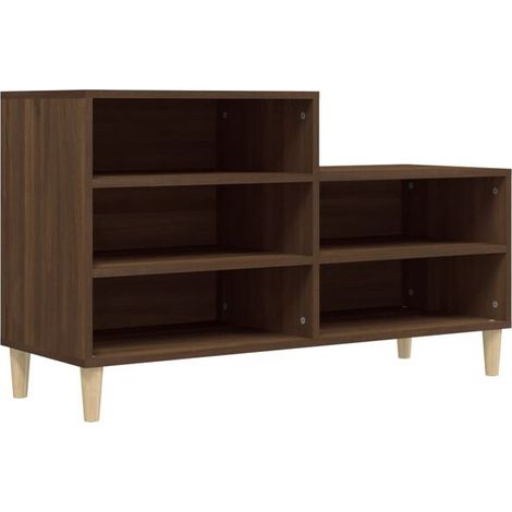 Meuble à chaussures, chêne brun, 102x36x60 cm, bois d'ingénierie. (1/5)