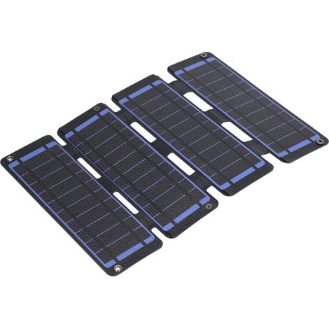 Panneau Solaire Portable 14W Double USB, Haute Efficacité 20.5% pour Camping et Voyage, Chargeur Solaire Bleu 5V (1/5)