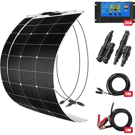 Panneau Solaire, Semi-Flexible, Construction Durable, 200W ensemble (1/2)