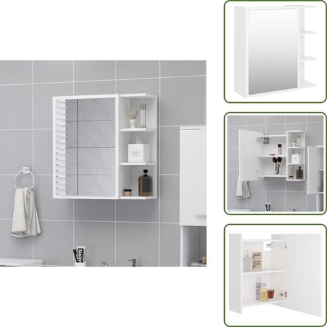 Armadio in legno - vidaXL Armadietto a Specchio Bianco 62,5x20,5x64 cm Legno Multistrato - Armadio in acrilico