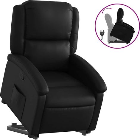 Maison Exclusive - Relaxsessel mit Aufstehhilfe Schwarz Kunstlede