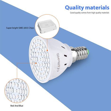 Ampoule LED de Croissance, Puces 2835SMD, Améliore la Croissance Saine des Plantes, pour l'intérieur (Blanc) (1/5)