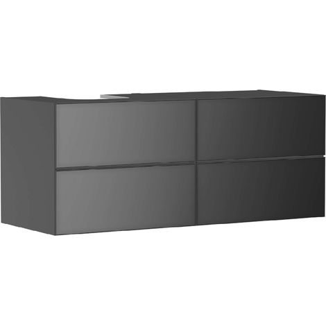 Meuble sous-lavabo Xevolos E 1370x555x550mm, couleur gris foncé, finition mate (1/5)