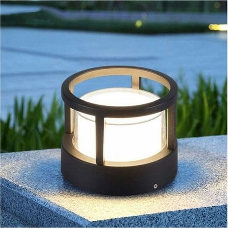 2 Stück Rasen zylindrische Stehlampe, Outdoor-Garten Lichtsäule Wasserdichte Landschaft Hof Brücke Patio Pier Weg Säule Licht Villa Pathway LED Grassland Stockwerk Lichter Zaun