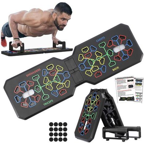 Planche de pompes pliable 12 in 1 Planche de pompes Appareil de fitness pour la maison Équipement de gymnastique pour l'entraînement de tout le corps et les pompes efficaces (1/5)