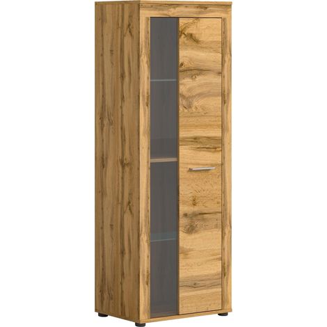 Jam Vitrinenschrank 1 Glastür Eiche Dekor.