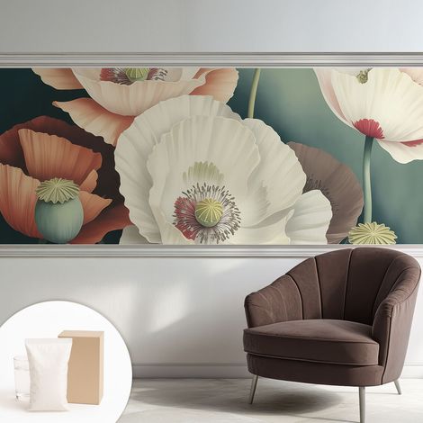 Tapete Dekorative Vliestapete mit Klebe für Wand - Mustertapete - moderne Einrichtung - für Büro Blumige Schönheit 250x104 cm (1/5)