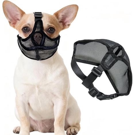 2er-Set Maulkörbe für kurzschnäuzige Hunde Atmungsaktiver Hundemaulkorb Beiß und bellsicher Netzmaulkorb Geeignet für Französische Bulldogge Shih (1/5)