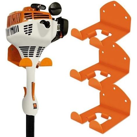 Rangement de garage, organiseur de garage, support pour débroussailleuse, support pour outils électriques de jardin pour coupe-herbe, taille-haie, mur de garage, débroussailleuse, outils de jardin, lo (1/4)