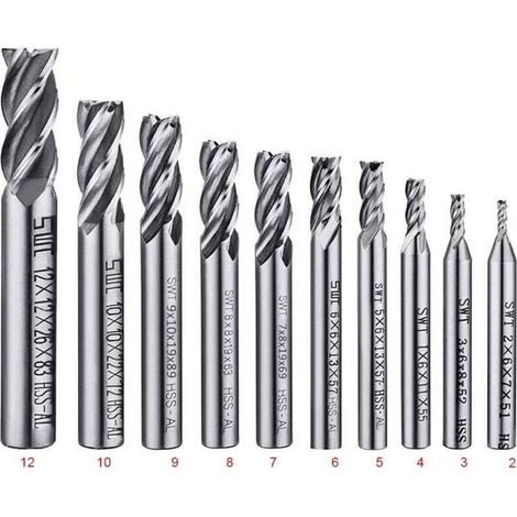 10er-Set HSS-Vierschneider-Bohrer 2–12 mm für Bohrmaschinen – Ideal für Holz, Aluminium, Stahl und Titan – Präzisions-CNC-Werkzeugset – KZQ