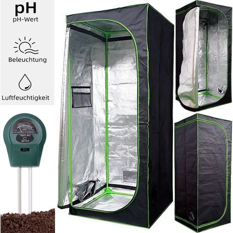 Growbox Gewächshaus Indoor Pflanzenzelt Zuchtzelt Growroom Zuchtschrank Darkroom Zimmergewächshaus Growschrank - 80x80x220 cm