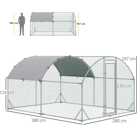 Gehege für Kleintiere, Outdoor-Freilaufgehege für Hühner, Kaninchen, Enten, stabile Konstruktion, Stahl und Oxford-Stoff (1/5)