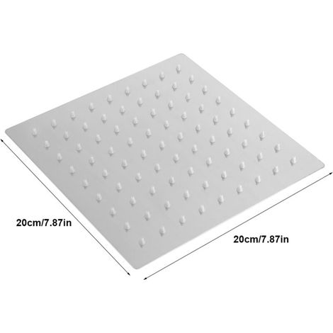 cabezal de ducha de lluvia cuadrado moderno de acero inoxidable con rociador superior para baño. (1/5)