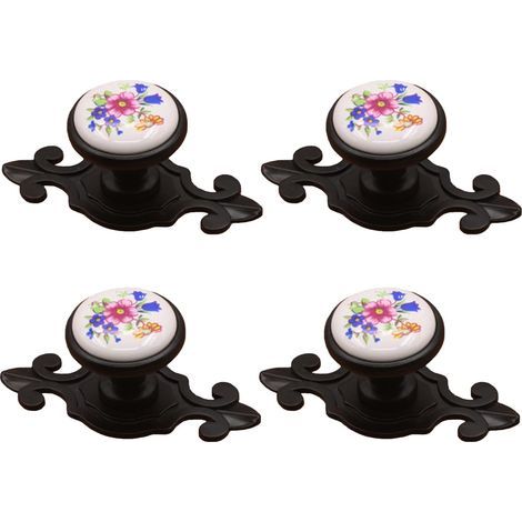 Rétro Antique Vintage Boutons de Meuble Tiroir Armoire Poignées Bouton de Tirage en Céramique, Boutons de Porte de Placard Poignées de Tiroir pour Placard Commode Cuisine Salle de Bains Armoire (1/4)