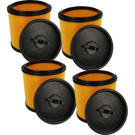 vhbw 4x filtre plissé compatible avec Ryobi RVC-1220I, RACWDV, RVC1218P, RVC-1430PPT, RVC-1530IPT-G aspirateur - noir / jaune