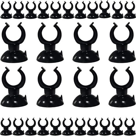 30 Pièces Ventouse Aquarium(Noir), Clips à Ventouse pour Aquarium PVC Écologique pour Chauffe Eau Thermomètre Aquarium Tube d'eau (1/5)